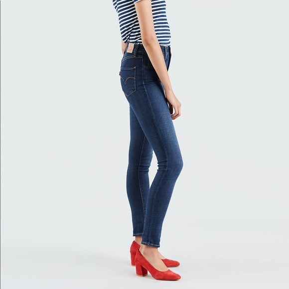 LEVI’S 721 High Rise Skinny Dark Blue Jeans SZ 31 - Picture 2 of 5